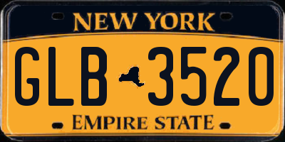 NY license plate GLB3520