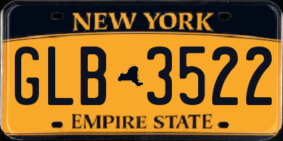 NY license plate GLB3522