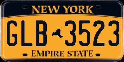 NY license plate GLB3523