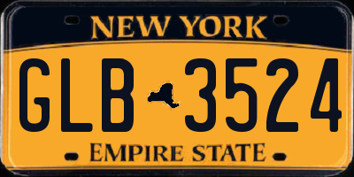 NY license plate GLB3524