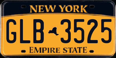 NY license plate GLB3525