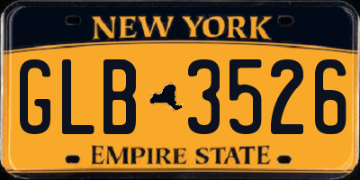 NY license plate GLB3526