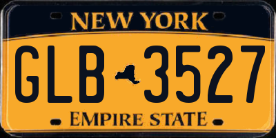 NY license plate GLB3527