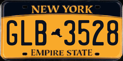 NY license plate GLB3528