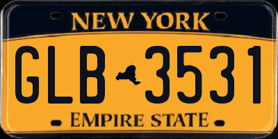 NY license plate GLB3531