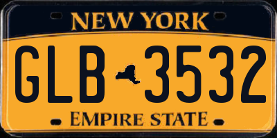 NY license plate GLB3532