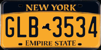 NY license plate GLB3534