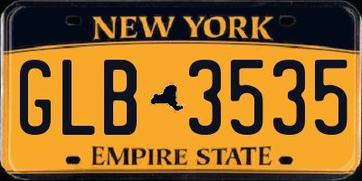 NY license plate GLB3535
