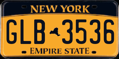 NY license plate GLB3536