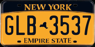 NY license plate GLB3537