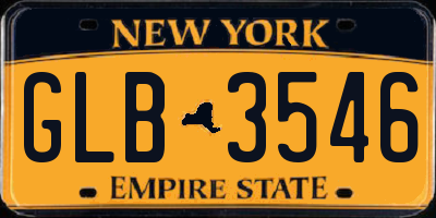 NY license plate GLB3546