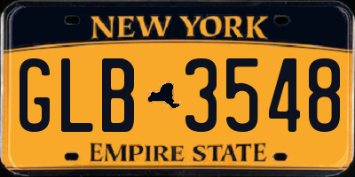 NY license plate GLB3548