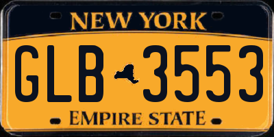 NY license plate GLB3553