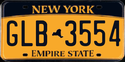 NY license plate GLB3554