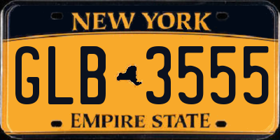 NY license plate GLB3555