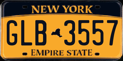 NY license plate GLB3557