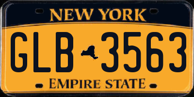 NY license plate GLB3563