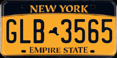 NY license plate GLB3565