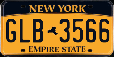 NY license plate GLB3566