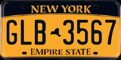 NY license plate GLB3567