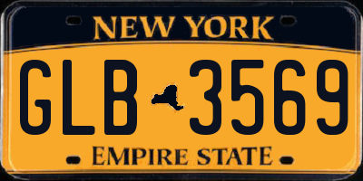 NY license plate GLB3569