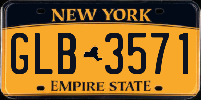 NY license plate GLB3571