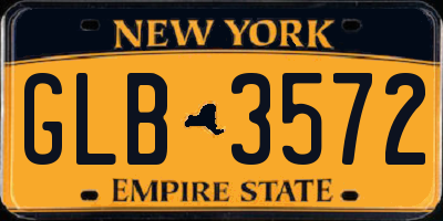 NY license plate GLB3572