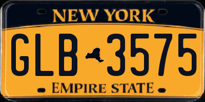 NY license plate GLB3575