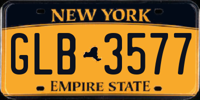 NY license plate GLB3577