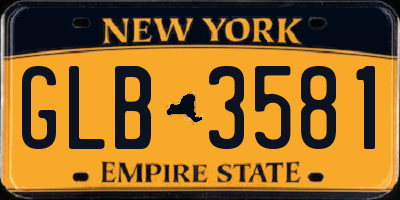 NY license plate GLB3581