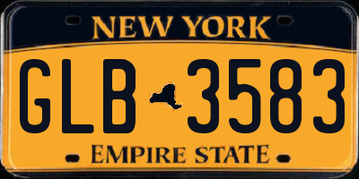 NY license plate GLB3583