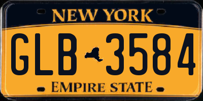 NY license plate GLB3584