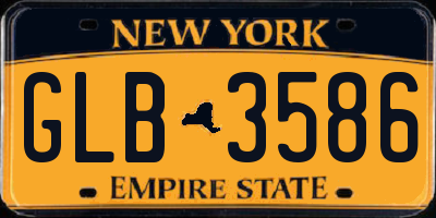 NY license plate GLB3586