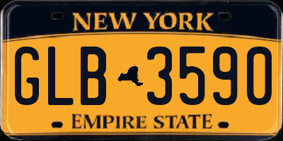 NY license plate GLB3590