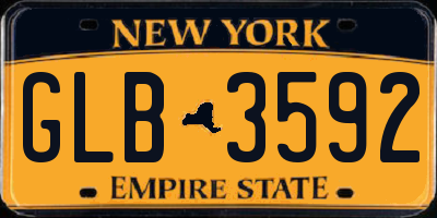 NY license plate GLB3592