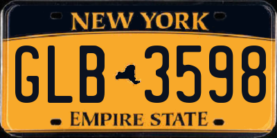 NY license plate GLB3598