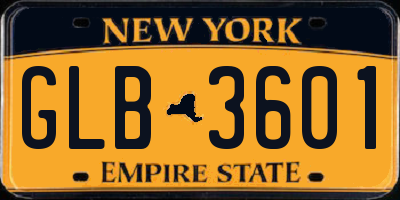 NY license plate GLB3601