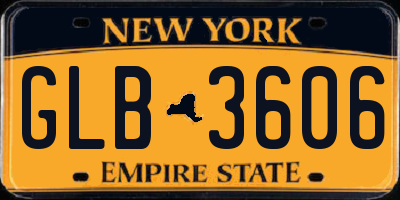 NY license plate GLB3606