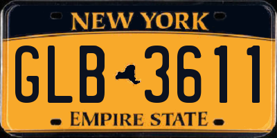 NY license plate GLB3611
