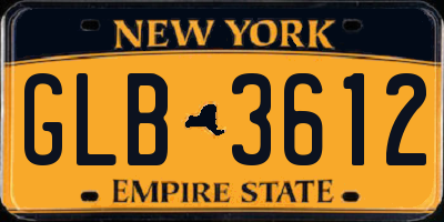 NY license plate GLB3612