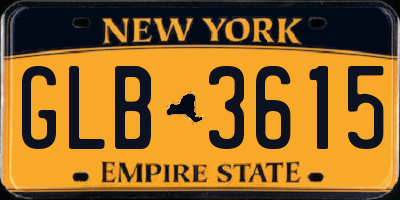 NY license plate GLB3615