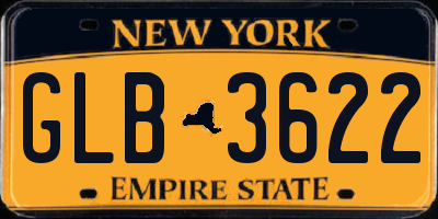 NY license plate GLB3622