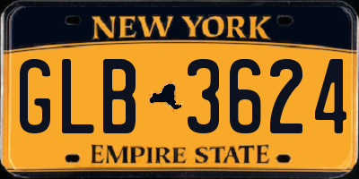 NY license plate GLB3624