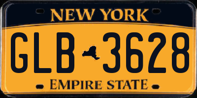 NY license plate GLB3628
