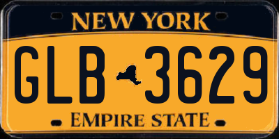 NY license plate GLB3629