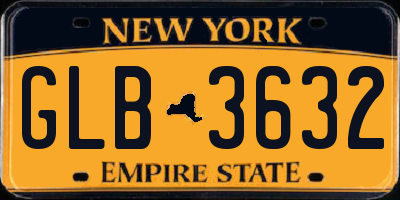 NY license plate GLB3632