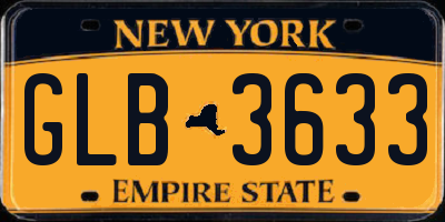 NY license plate GLB3633