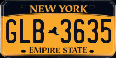 NY license plate GLB3635