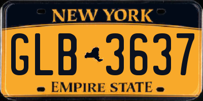 NY license plate GLB3637