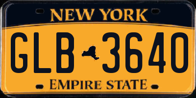 NY license plate GLB3640